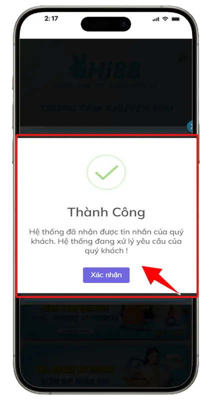 Bước 4: GỬI TIN NHẮN SMS ĐẾN SĐT HỆ THỐNG VỚI NỘI DUNG YÊU CẦU -> ĐĂNG KÝ THÀNH CÔNG & CHỜ XÉT DUYỆT